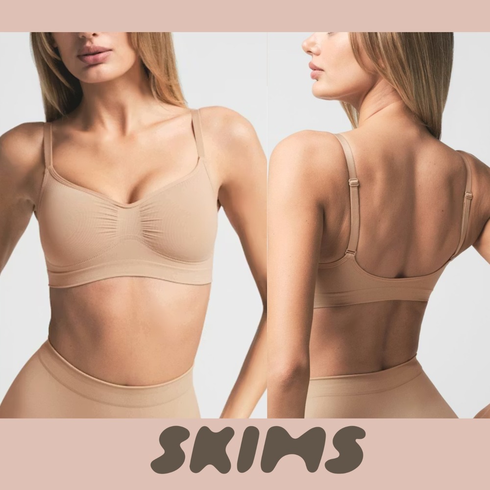 NWT $58 SKIMS [ 44C ] Fits Everybody Push Up Demi Bra in Nude‎ Clay #T2128